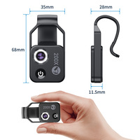 JAXY 200X Portable HD Macro Lens Digital Magnification with CPL Filter & LED Light Phone Lens Microscope for Phone