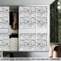 Papier peint autocollant épais vintage européen à motifs floraux, imperméable, rétro, pour chambre à coucher, café, décoration murale