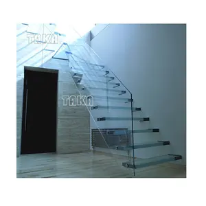 Moderne Loft Verbundglas schwimmende Treppe gehärtetes Glas Treppe