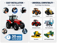 Système de pilotage automatique pour tracteur ±2,5 cm RTK, kit de direction automatique agricole avec écran LCD 12,1 pouces pour semis et labour AS812 sans frais supplémentaires
