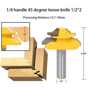 Alat tukang kayu 45 derajat 1/4 1/2 8 Shank miter alat pemotong tanggam kayu pemotong penggilingan <span class=keywords><strong>Router</strong></span> <span class=keywords><strong>bit</strong></span> - Product Image 4