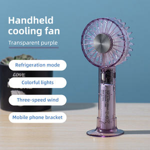 Pequeno Ventilador De Ar Portátil Totalmente Transparente com Base De Telefone 2025 Mais Recente 2000mAh Ice Compress Refrigeration Mini Desktop Fan - Product Image 5