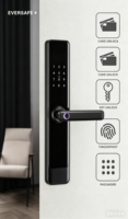 Cerradura Inteligente Digital Wi-Fi Tuya para Puertas de Madera y Acero, Aleación de Aluminio, APP, Huella Dactilar, Tarjeta, Llave