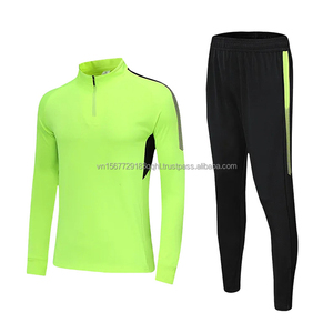เสื้อฟุตบอลแขนยาวแบบซิปครึ่งตัว เสื้อแจ็คเก็ตฝึกซ้อม พิมพ์โลโก้ได้ตามต้องการ กางเกงกีฬาผู้ชาย เสื้อทีม ป้องกันรังสียูวี แห้งเร็ว - Product Image 1