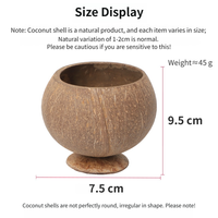 Gobelets personnalisés créatifs écologiques recyclables en coquille de noix de coco naturelle pour les fêtes, les desserts, les boissons, les jus, le lait, le thé, les boissons alcoolisées