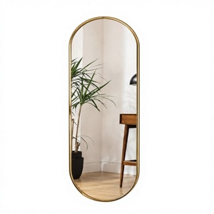 M.F. INTERNATIONAL EXPORTS Modern Brass <b>Framed</b> Diamond Wall <b>Mirror</b> Art Deco Design 4mm Thick <b>Gold</b> Finish Handmade No Electricity - Product Image 1