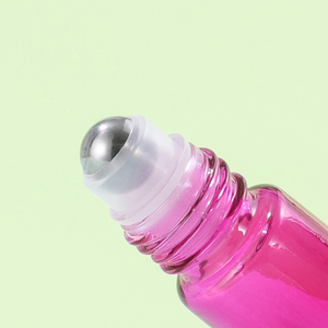 En Stock Botellas de rodillo arcoíris de 10ml Botella de vidrio de color degradado para aceites esenciales Botella enrollable con bola de metal - Product Image 2