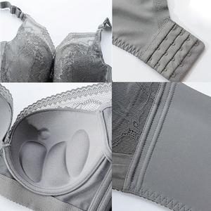 Soutien-gorge push-up pour femme, rembourré, grandes tailles, à armatures, uni, fin, lingerie sexy quotidienne, dentelle, bonnets C D E - Product Image 6