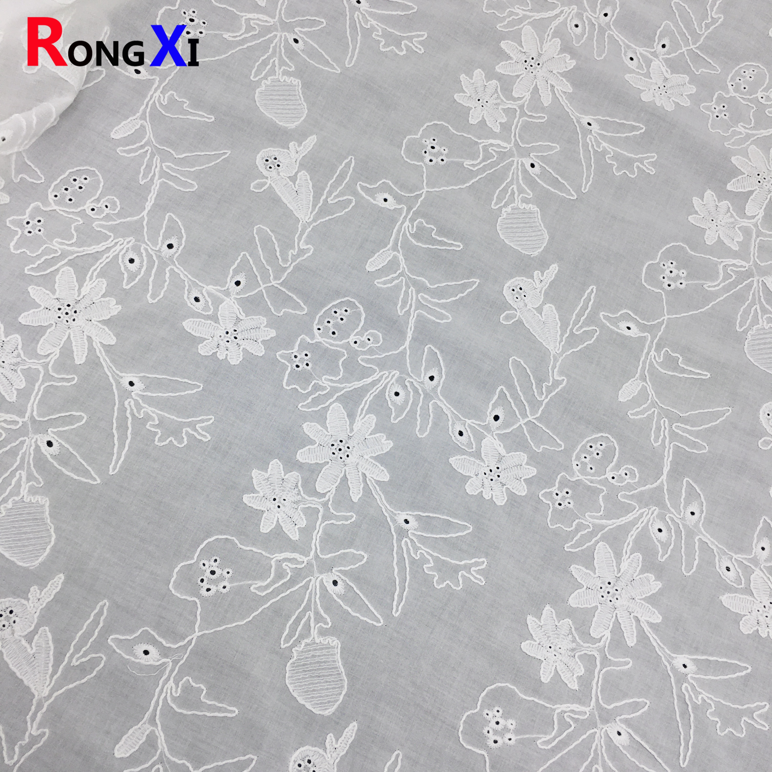 RXF2218 Eyelet Girl's Child's Shoe Cotton Factory Directly Embroidery Lace Fabric