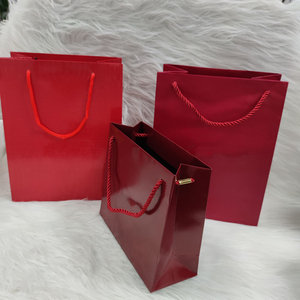 Red Glossy Paper Gift Bags Rope Handle Shopping <b>Packaging</b> Bags Custom Logo Retail Boutique Use Jewelry <b>Packaging</b> Bags with Logo - Product Image 4