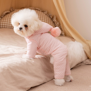 Adorable Plaid <b>Dog</b> Jumpsuit Comfortable for Small <b>Dogs</b>' Daily Wear Home Lounging & Pet Photo Shoots - Product Image 5