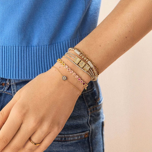Modisches Diamantbesetztes DIY <span class=keywords><strong>Magic</strong></span> Box Buchstaben-Armband, Individuell Anpassbares Kupfer-Plattiertes 18K Gold Buchstaben-Armband Schmuck - Product Image 5