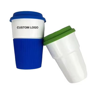 Tasses à café de voyage personnalisées en gros, mugs résistants aux hautes températures, tasses en céramique double paroi avec couvercles - Product Image 2