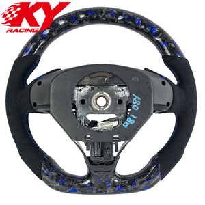 Accessoires intérieurs automobiles, volant en cuir et fibre de carbone forgée bleue, compatible avec Acura TL TLX TSX ILX MDX - Product Image 3