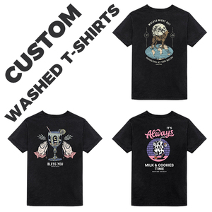 Oferta de Verano: Camiseta Casual para Hombre, 100% Algodón, Estilo Vintage Lavado, Personalizable con Impresión Digital OEM, Cuello Redondo, Transpirable y Anti-Pilling - Product Image 2