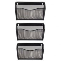 Organisateur de documents mural en métal perforé pour bureau, avec pochettes porte-documents, panier suspendu, boîte de rangement pour courrier et papiers A4
