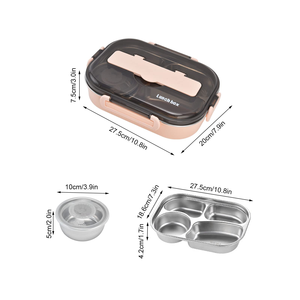 New 304 Stainless Steel Insulated <b>Lunch</b> <b>Box</b> Students Work sealed <b>Lunch</b> <b>Box</b> Can <b>Microwavable</b> <b>Lunch</b> <b>Box</b> with Cutlery - Product Image 2