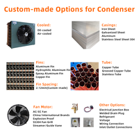 Unité de condensation compacte d'occasion en alliage d'aluminium avec compresseur, serpentin refroidi par air, ventilateurs, refroidisseur, échangeur de chaleur pour la réfrigération