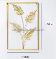 Décoration Murale en Fer Feuilles Dorées, Création Moderne pour Arrière-plan de Canapé de Salon, Suspensions Murales en Mosaïque, Artisanat Métallique