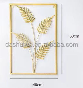 Decorazioni Murali in Ferro a Foglie Dorate, Moderne e Creative per <span class=keywords><strong>Soggiorno</strong></span>, Sfondo Divano, Decorazioni a Mosaico da Appendere, Artigianato in Metallo - Product Image 4