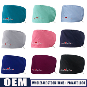 Gorros de Trabajo para Enfermeras en Azul Claro, <span class=keywords><strong>con</strong></span> Banda Absorbente de Sudor, Ajustables y Elásticos, Gorros Quirúrgicos OEM para el Sector Médico y de Salud - Product Image 5