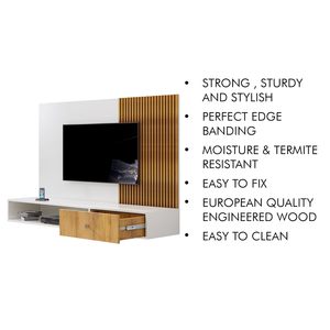 Wooden Home Furniture <strong>Tv</strong> Entertainment Wall Mount <strong>Unit</strong> Wall Panel for <strong>Tv</strong> <strong>Unit</strong> up to 55 Inches Living Room Furniture - <strong>Brown</strong> - Product Image 6