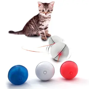 Pelota de juguete giratoria automática para gatos y mascotas, juguete con luz LED de colores para interiores
