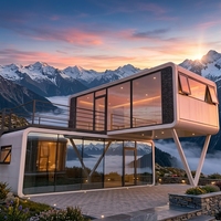 Maisonnette modulaire Apple Cabin Pod, fabrication directe d'usine, maisonnette miniature panoramique en verre préfabriquée pour le camping, hôtel, avec salle de bain et cuisine complètes