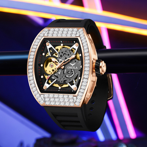 ONOLA 3838F Square Alloy Luxury Automatic <b>Watch</b> <b>Men</b> Rubber Band Glass Dial Waterproof Mechanical Customized - Product Image 6