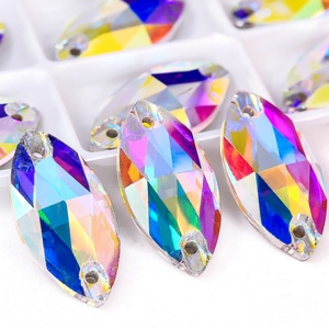 OLeeya Vente en gros de cristaux de strass de qualité supérieure 5A, forme navette biseautée, marquise, œil de cheval, à coudre pour costumes - Product Image 2