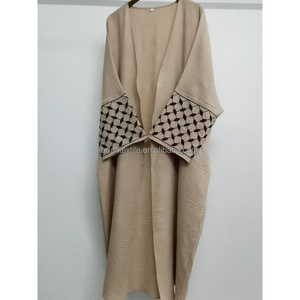 Abayas <span class=keywords><strong>pour</strong></span> femmes, robe musulmane de Dubaï, coupe ample, longue, cardigan islamique, robe kaftan, ouverte sur le devant, longueur maxi - Product Image 1