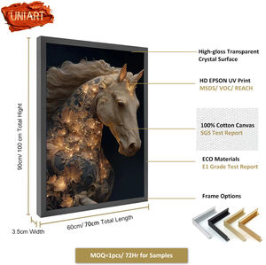 Décoration murale moderne représentant un <span class=keywords><strong>cheval</strong></span> équestre, <span class=keywords><strong>peinture</strong></span> sur toile brillante, floral blanc, <span class=keywords><strong>cheval</strong></span> blanc, affiche d'art, fleur de cristal, art mural baroque représentant un <span class=keywords><strong>cheval</strong></span> - Product Image 3