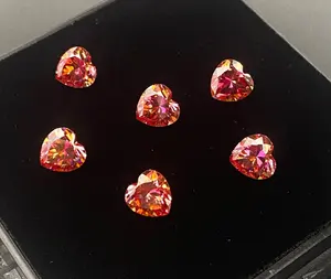 Im Angebot Labor gewachsen 2,0mm bis 11,0mm Red Moissan ite Loose Stones 0,05 ct bis 5,0 ct Heart Cut Moissan ite Bead