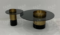 Nouveau design de table basse moderne base en acier inoxydable table basse en verre tables basses de luxe