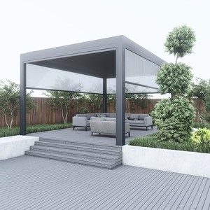 Gazebo en métal Pergola Gazebo <span class=keywords><strong>Abri</strong></span> de <span class=keywords><strong>jardin</strong></span> extérieur Toit métallique rétractable - Product Image 5