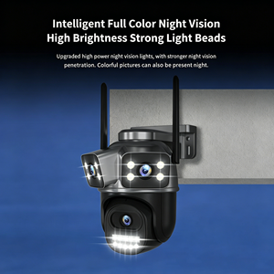 Caméra IP66 étanche panoramique 360° grand angle <span class=keywords><strong>HD</strong></span> PTZ41 à trois objectifs pour extérieur avec vision nocturne et enregistrement vocal sur carte mémoire - Product Image 3