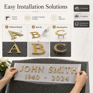 Lettere e Numeri Personalizzati in Acciaio Inossidabile Dorato per Lapidi e Monumenti Cimiteriali con Alfabeto Polacco - Product Image 4
