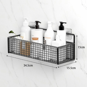 Factory Custom Tier <strong>Hanging</strong> <strong>Shower</strong> <strong>Caddy</strong> Black Bathroom Shelves Storage No Drill <strong>Hanging</strong> Wall Bathroom <strong>Shower</strong> <strong>Caddies</strong> with Hook - Product Image 1