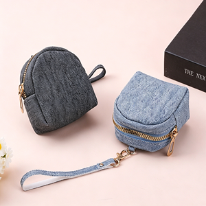 Borsa Portamonete Mini in Denim in Offerta, Pochette Portatile con Ciondolo Portachiavi - Product Image 3