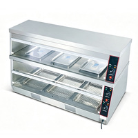 Meilleures Ventes Vitrine Chauffante Électrique Commerciale en Acier Inoxydable à Double Couche pour Comptoir