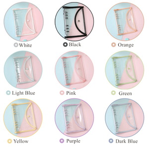 Bìa Sổ Ghi Chép Nhật Ký A5 A6 Có Thể Nạp Lại Vỏ Sổ Ghi Chép Bằng PVC Lấp Lánh Đóng Nút Bấm Cạnh Nắp 6 Vòng Chất Kết Dính Lá Rời - Product Image 3