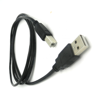 Kabel Printer USB 2.0 a Male ke B Male Berkualitas Tinggi 1.8m Warna Hitam dengan Pelindung Anyaman untuk Komputer dan Printer