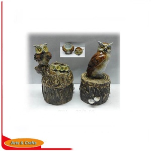Tamaño personalizado polyresin caja de dinero marrón buho alcancía - Product Image 1