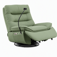 Moderner Elektrischer Relaxsessel mit Dreh- und Schaukelfunktion, Handyhalterung, USB-Ladeanschluss, Luxuriöser Leder-Loungesessel
