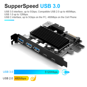 Super velocità PCI-E a USB 3.0 Tipo Di Scheda di Espansione-C Scheda di Espansione PCI USB C Express Card con 15 -Pin SATA Connettore di Alimentazione - Product Image 4