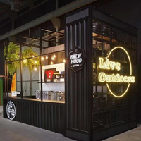 Kiosque de restaurant préfabriqué en conteneur, abri anti-pluie pour centre commercial, unité de vente de nourriture au détail, assemblage rapide, panneau sandwich de 10 pieds