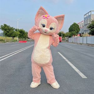 Disfraz de cuerpo completo de peluche EVA de Lina Bell, diseño de dibujos animados, para adultos, lindo zorro rosa, para carnaval, fiesta, juego de rol, casco hecho a mano - Product Image 1