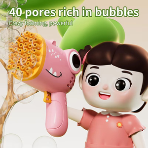 Pistolet à bulles manuel dinosaure en gros, 40 trous, pour fêtes en extérieur, mariages, jouet sans eau - Product Image 2