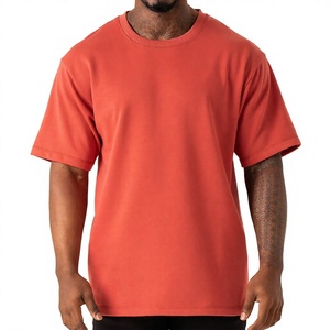 เสื้อยืดคอกลมแขนสั้นผ้าฝ้ายหนา 220GSM สำหรับผู้ชาย สไตล์โอเวอร์ไซส์ ใส่สบาย เหมาะสำหรับออกกำลังกายและวิ่งจ๊อกกิ้ง สามารถสั่งทำได้ - Product Image 1