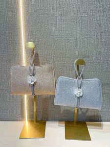 New Sparkling <b>Small</b> Evening Clutch <b>Bag</b> With Pearl Decoration Chain Strap Magnetic Buckle Polyester Women's Tanjing - Product Image 4